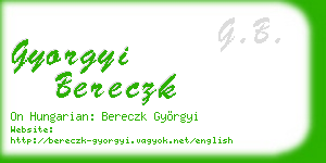 gyorgyi bereczk business card