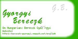 gyorgyi bereczk business card